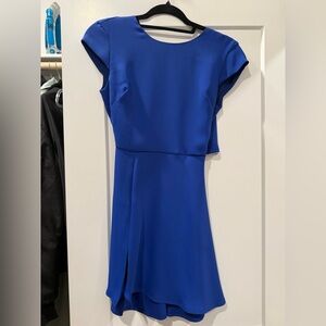 Babaton Cobalt Blue Cap-Sleeve Mini Dress